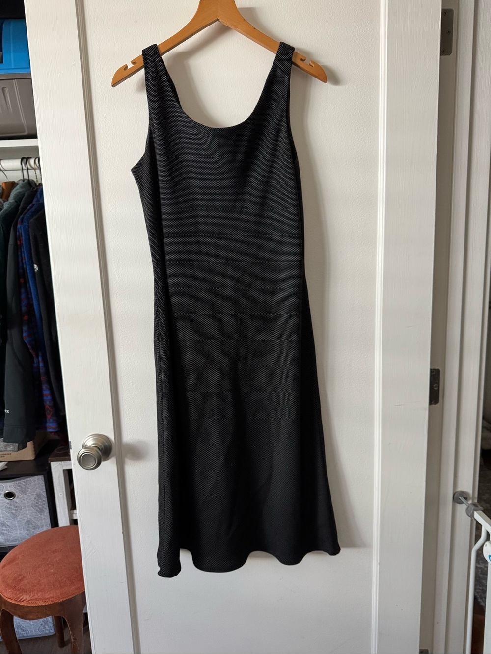Dressbarn Sleeveless Scoop Neck Textured Midi Dress Black
